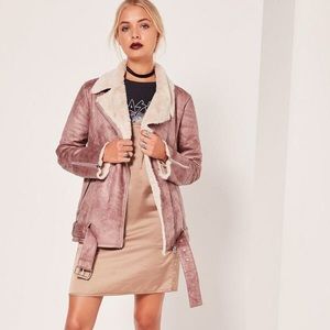 🍭 MISGUIDED Classic Aviator Jacket ROSE 🌸